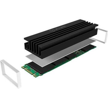 Raidsonic ICY BOX IB-M2HS-70, радиатор для M.2 SSD, 22мм, 70мм, 10мм, черный, алюминиевые ребра, силиконовые термопрокладки (IB-M2HS-70)