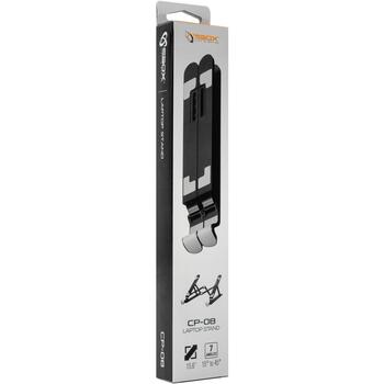 Sbox klēpjdatora statīvs CP-08, 15,6 collas, 15° - 45°, 185x260mm, 165g, plastmasa (CP-08)