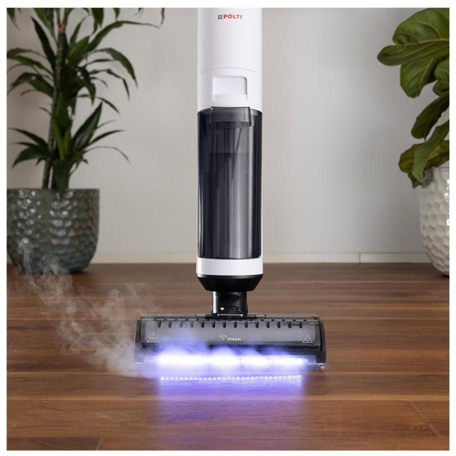 Polti RollySteam WD30C WDEU0003, беспроводной пароочиститель, 450 Вт, 0.6 л, 35 мин, 5 г/мин, HEPA, без мешка, влажная/сухая (WDEU0003)