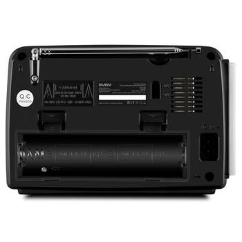 Портативная колонка SRP-535 с радио FM/AM/SW поддержкой USB/microSD фонариком и мощностью 3 W Чёрный SV-017187 SVEN (SV-017187)