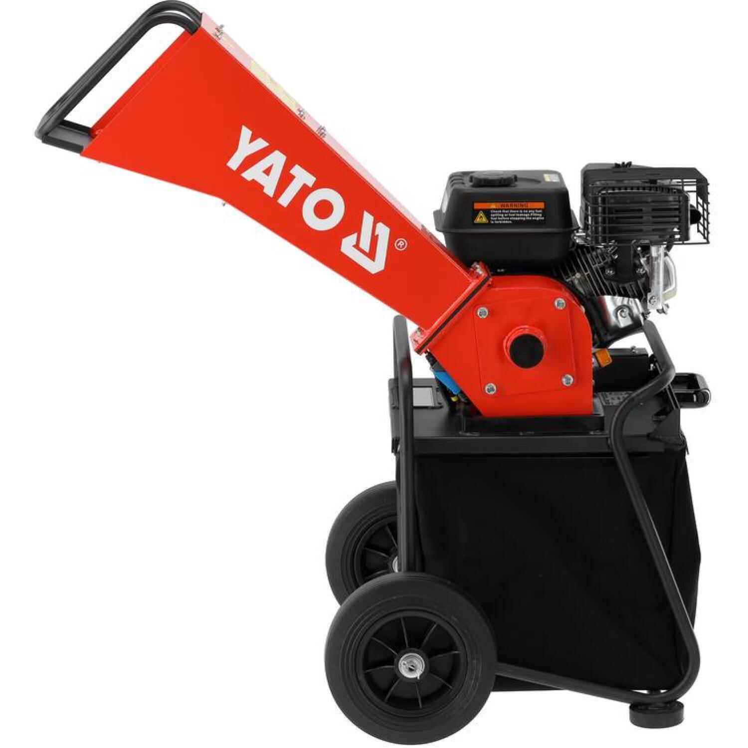 Yato benzīna smalcinātājs YT-86150, 196 cm³, 4.1 kW, 3600 min⁻¹, 50 mm, 64 l, 3.6 l, 0.6 l, 10