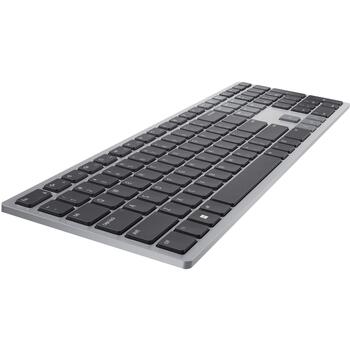 Dell klaviatūra KB700 580-AKPQ, bezvadu, titāna pelēka, 3 ierīces, Bluetooth 5.0, 12 programmējamas taustiņi, QWERTY krievu (580-AKPQ)