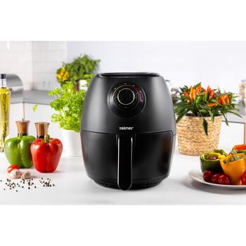 Zelmer Аэрофритюрница ZAF3550 72805572P, 1200 W, 3,5 л, 1, 9 программ, электронная панель, черный, быстрая циркуляция воздуха (72805572P)