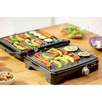 Zelmer ZPR2000 контактный гриль, 72104702P, 2200W, 2 позиции, 290x230mm, антипригарный, сталь/пластик, поддон для жира (72104702P)