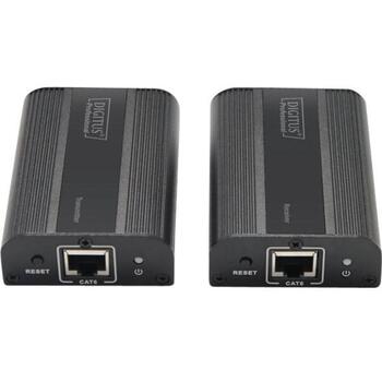 Digitus video/audio pagarinātājs DS-55204, 60m, 18Gbps, 4096x2160p, HDCP 2.2, IR, Cat 6/6a/7, alumīnija korpuss (DS-55204)