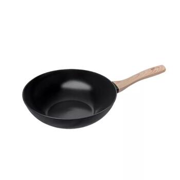 Pyrex Panna WOK Cook&Care 33CR28BW6, Ø28x8cm, 19cm rokturis, pārstrādāts alumīnijs, keramikas nepiedegošs pārklājums, bez PFAS (33CR28BW6)