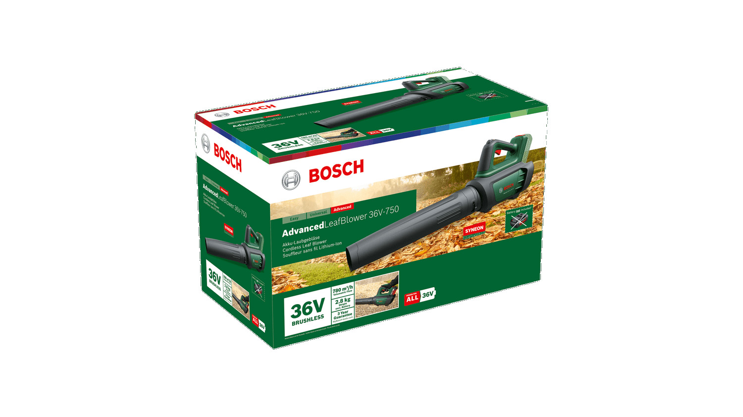 Akumulatora lapu pūtējs AdvancedLeafBlower 36V-750, 06008C6001 BOSCH (06008C6001)