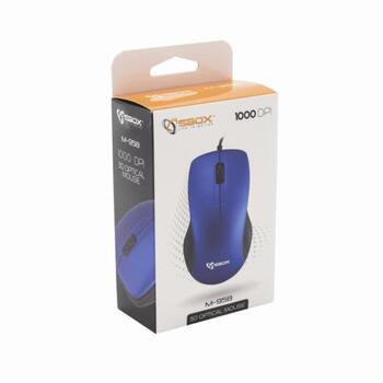 Sbox Мышь M-958BL, 1000 DPI, USB 2.0, 3 кнопки, 1,5м, оптический сенсор, ABS пластик, совместима с Windows и MacOS (M-958BL)