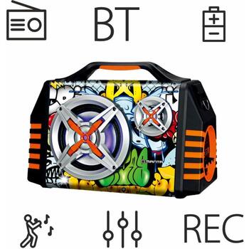 Manta Караоке колонка SPK1005PRO, 50W, 8ч, Bluetooth, FM радио, микрофон, MicroSD, AUX, DC 9V/12V (SPK1005PRO)