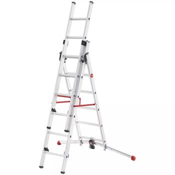 Hailo S100 ProfiLOT 039309507, kombinējamās kāpnes, alumīnijs, 2x9+1x8 pakāpieni, 150kg, 658cm, LOT sistēma (039309507)