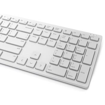 Dell Клавиатура и мышь KM5221W Pro 580-AKFB, 2.4GHz, 3 кнопки, QWERTY, Русский, белый, беспроводной, мышь в комплекте (580-AKFB)