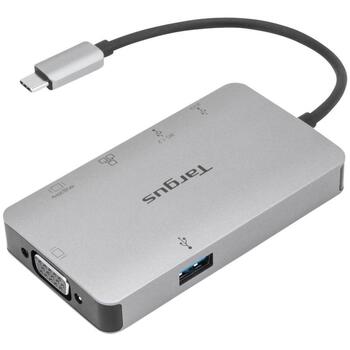 Targus док-станция DOCK419EUZ, 1x HDMI, 1x VGA, 1x RJ-45, 2x USB-A, 1x USB-C, 100W PD, 4K, серая (DOCK419EUZ)