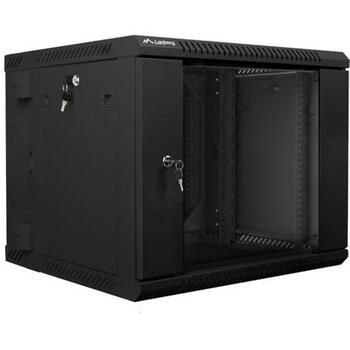 Lanberg шкаф установки, WF02-6609-10B, 600mm, 600mm, 9U, 60kg, 2 слота для вентиляторов, IP20, стеклянная дверь (WF02-6609-10B)