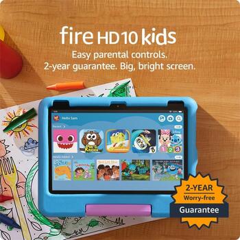 Amazon Fire HD 10 Kids планшет B0CXKWQP3H, 32 ГБ, 10,1 дюйма, 3 ГБ, 13 ч, синий, родительский контроль, USB-C (B0CXKWQP3H)