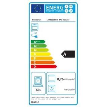 Electrolux LKR500066W электрическая плита с духовкой, керамическая варочная панель, 60л, 8675Вт, 50см, белый (LKR500066W)