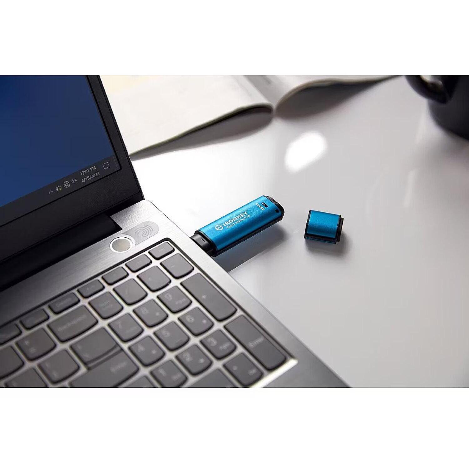 Kingston USB флеш-накопитель IKVP50/32GB, 32GB, USB 3.2 Gen 1, 250MB/s чтение, 180MB/s запись, аппаратное шифрование AES-256 XTS (IKVP50/32GB)
