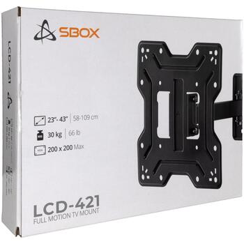 Sbox LCD-421, настенный кронштейн, LCD-421, 23''–43''/58–109cm, 30kg, 100x100–200x200, +90°/-90°, черный (LCD-421)