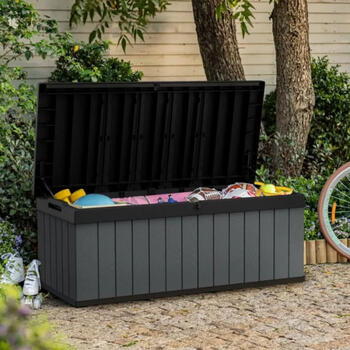 Keter Darwin 380L серый ящик для хранения, 29211691939, 142,5x65,5x54,4 см, 380 л, 8 кг, вентиляция, устойчив к УФ (29211691939)