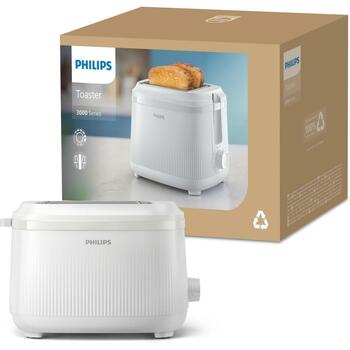 Philips Toaster HD2511/00, 900 Вт, 2 тоста, 8 уровней поджаривания, 2 слота, механизм высокого подъема, металлический корпус (HD2511/00)