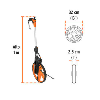 Mērritenis ar bremzi / odometrs, ø30cm, ODM-12 TRUPER (ODM-12)