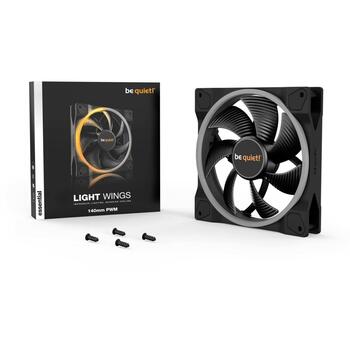 Be Quiet Datora korpuss ventilators Light Wings BL074, 140mm, 95.14m³/h, 1500RPM, 23.3dB, 4-pin, Multi LED (BL074)