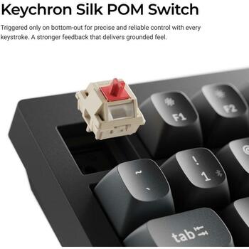 Keychron V1 Ultra 8K bezvadu mehāniskā klaviatūra 75% 2.4GHz Bluetooth 5.3 USB-C 8000Hz Hot-Swap RGB melna V1U-D1 (V1U-D1)