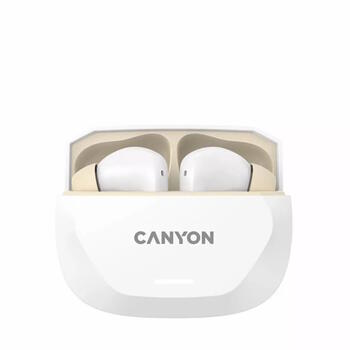 Беспроводные TWS наушники с ANC и беспроводной зарядкой Hexagon 7 Wireless Charge Белые Бежевые CNS-TWS7WB CANYON (CNS-TWS7WB)