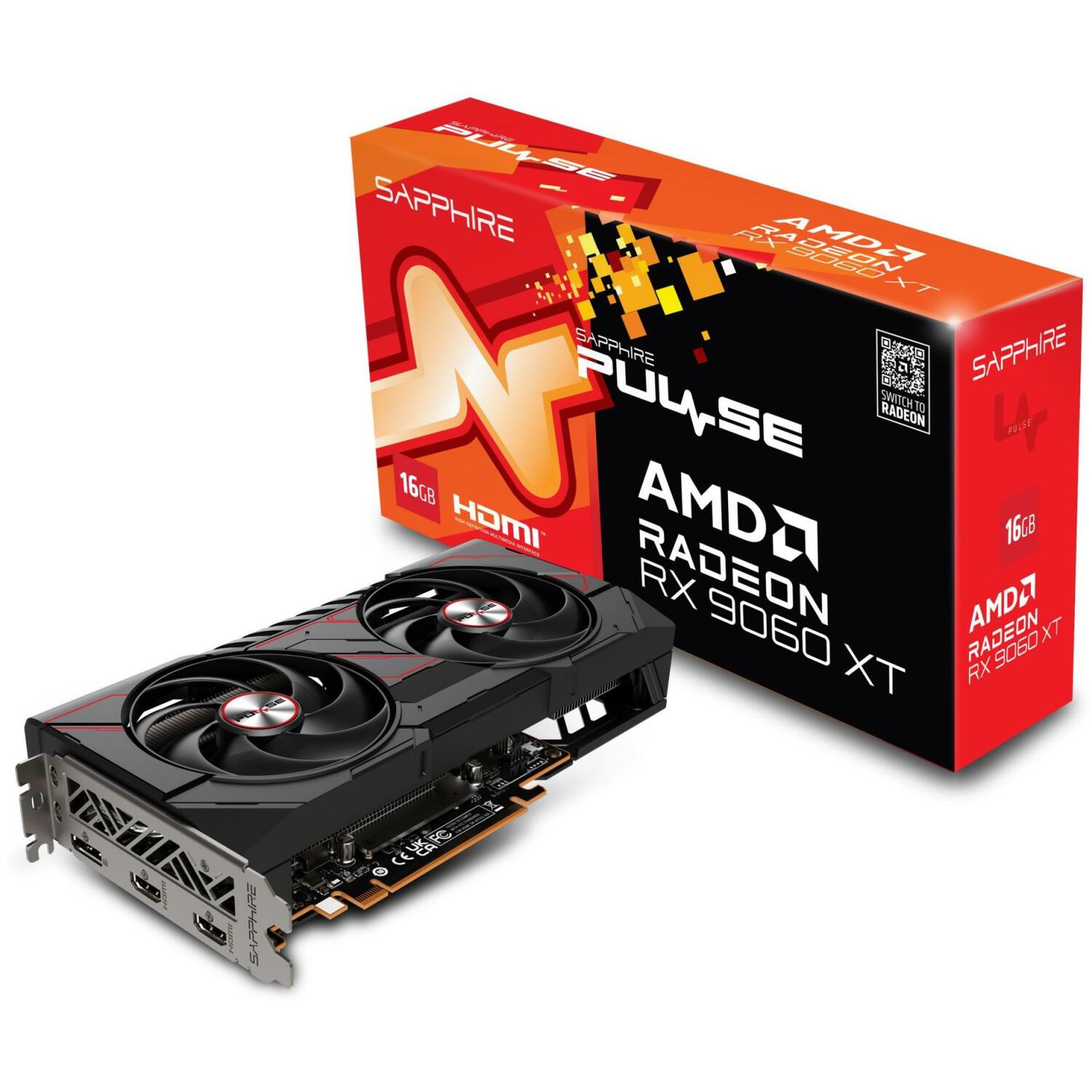 Sapphire Видеокарта PULSE 11350-03-20G 16GB GDDR6, 7680 x 4320, PCIe x16 5.0, 2 вентилятора, 32 вычислительных блока (11350-03-20G)