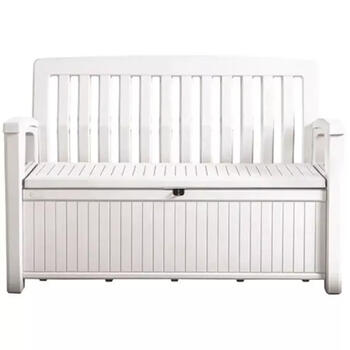 Keter Patio Storage Bench 29202690508, 227L, 133x61x89cm, белый, запираемый, 2 места (29202690508)