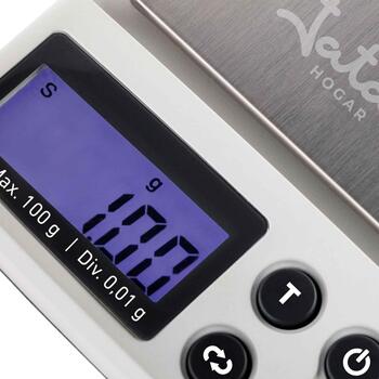 Jata Кухонные весы HBAL1774, 100g, 0,01g, нержавеющая сталь 6,5x7cm, LCD, 2xAAA, автоматическое отключение (HBAL1774)