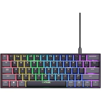 Trust Клавиатура GXT 867 ACIRA 60% 1.8 м USB Механическая QWERTY 61 клавиша RGB подсветка, черная (24882)