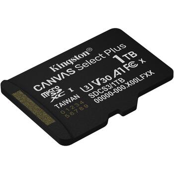 Kingston 1TB microSDXC Карта SDCS3/1TB, 1TB, 150MB/s, A1, UHS-I, Class 10, V30, exFAT, SD адаптер (SDCS3/1TB)