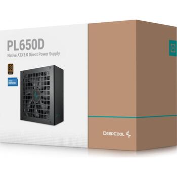 Deepcool Barošanas bloks PL650D-FC R-PL650D-FC0B-EU-V2, 650 W, 100-240 V, 50/60 Hz, 80 PLUS Bronza, 120 mm ventilators (R-PL650D-FC0B-EU-V2)