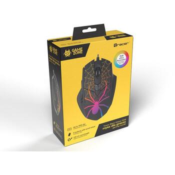 Tracer Игровая мышь Gamezone Black Widow TRAMYS47360, 1,3м, 6 кнопок, 800-1600 DPI, RGB, оптический сенсор (TRAMYS47360)