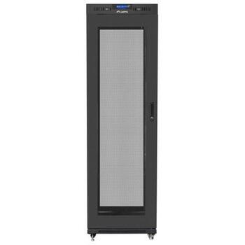 Lanberg стоячий шкаф 19 42U 600x600, FF01-6642-23BL, 1200кг, черный, ЖК-дисплей, перфорированные двери (FF01-6642-23BL)