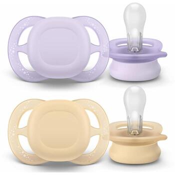 Philips Avent пустышка Ultra Start SCF075/11, 0-2м, 2 шт., ортодонтическая, силикон, стерилизуемая (SCF075/11)