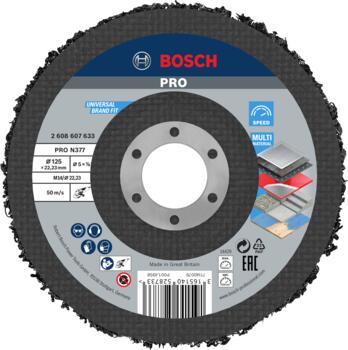 Tīrīšanas disks metālam 125mm, leņķa slīpmašīnai, Mazām leņķa slīpmašīnām PRO N377 TĪRĪŠANAS DISKS, 2608607633 BOSCH (2608607633)