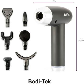 Bodi-Tek Dziļo audu sporta masāžas pistole BT-MAMG-EU/1,3, 6 galviņas, 20 intensitātes līmeņi, 3200 apgr./min, bezvadu (BT-MAMG-EU/1,3)