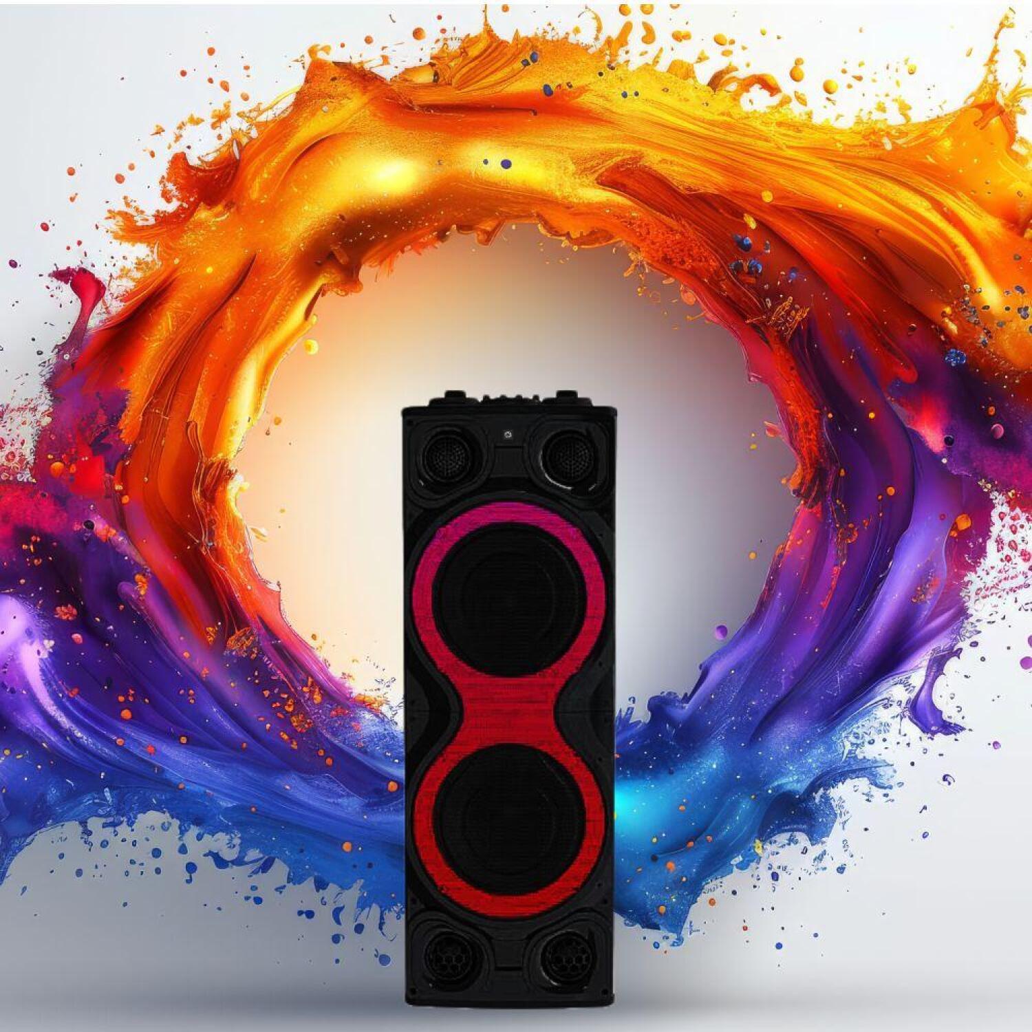 Manta Караоке колонка SPK1204X800D, 800W, 2x входа для микрофона, Bluetooth, AUX, USB, SD, LED подсветка (SPK1204X800D)