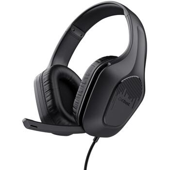 Trust austiņas GXT 415 Zirox, 50 mm, 20 - 20000 Hz, 2 m, melna, regulējams galvas stienis, salokāms mikrofons (24990)