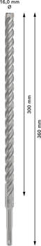 Triecienurbis SDS plus-5X 16x300x360 ,mm 1 gab., Perforatora urbjiem PRO SDS PLUS-5X TRIECIENURBIS PERFORATORIEM, 2608833828, BOSCH (2608833828)