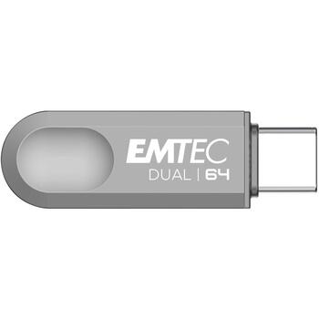 Emtec USB флешка ECMMD64GD283, 64GB, USB 3.2, 80Mbps, 20Mbps, серый, пластиковый корпус (ECMMD64GD283)