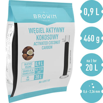 Browin Aktivētā ogle 405110, 0.46kg, 20L filtrēšanai, kokosriekstu izejviela (405110)