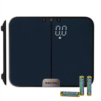 Salter Цифровые кухонные весы 9164 BK3REU16, 180 кг, Стеклянная платформа, Скрытый дисплей, Анализ состава тела, Функция памяти (9164 BK3REU16)