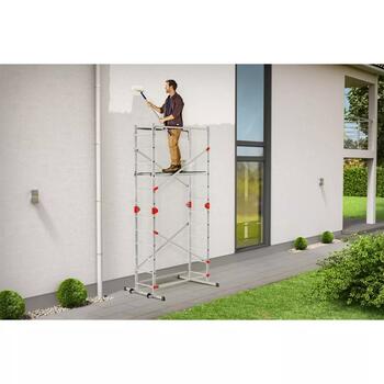 Hailo G60 039459507, alumīnija sastatnes, 2x12 pakāpieni, 150kg, 433cm, 136x50cm, 233cm, 26cm, Fast & Lock (039459507)