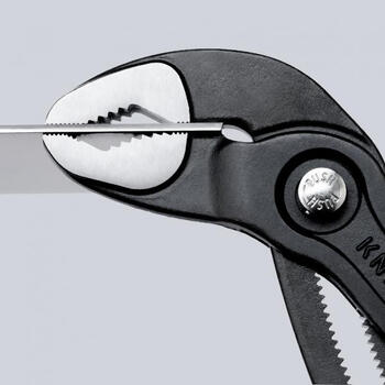 Augstas kvalitātes ūdens sūknēšanas knaibles, Knipex, 87 01 150, 150 mm, pelēkas, ar 11 pozīciju regulēšanu, pašbloķējošas. (87 01 150 SB)