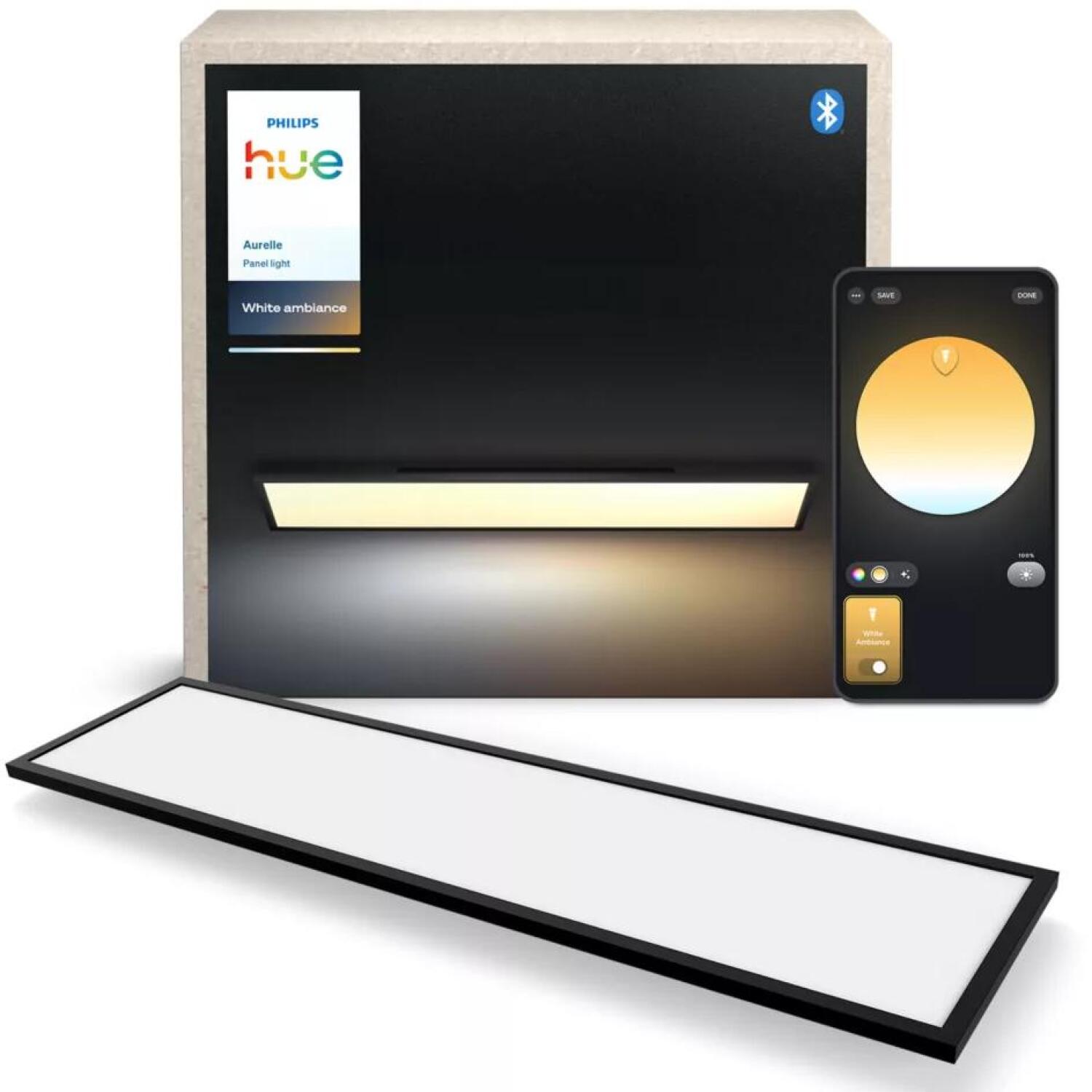 Philips Hue Aurelle потолочная панель, 8720169329034, 120x30см, 39Вт, 2200-6500K, 3750лм, IP20, Bluetooth, матовый (8720169329034)