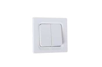 Slēdzis, z/a, 2 taustiņi, bez rāmīša GEO balts 01569300-250103, (01569300-250103)