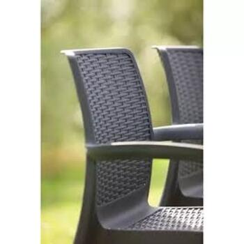 Keter Садовый стул Bali Mono 29190206939, 55x58x83см, 3.3кг, с подлокотниками, устойчив к УФ (29190206939)