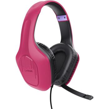 Trust austiņas GXT 415P Zirox, 50 mm, 20 - 20000 Hz, 2 m kabelis, rozā, neodīma magnēti, slēgtā akustika (24992)